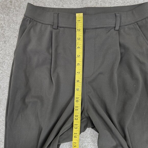 Halara Pleated High Waist Wide Leg Pull On Stretch Pants Size Medium Green EUC - Picture 9 of 10